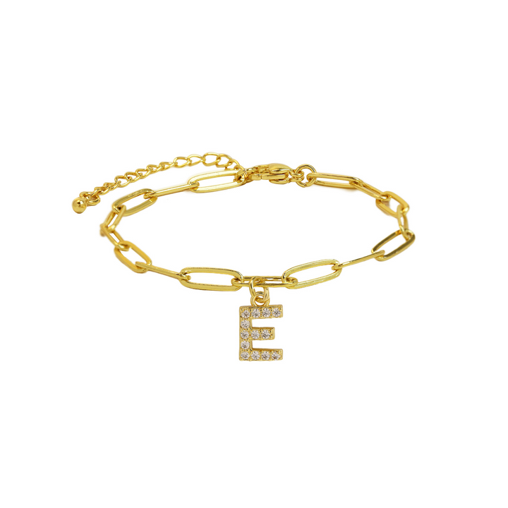 Dainty Initial Paperclip Bracelet