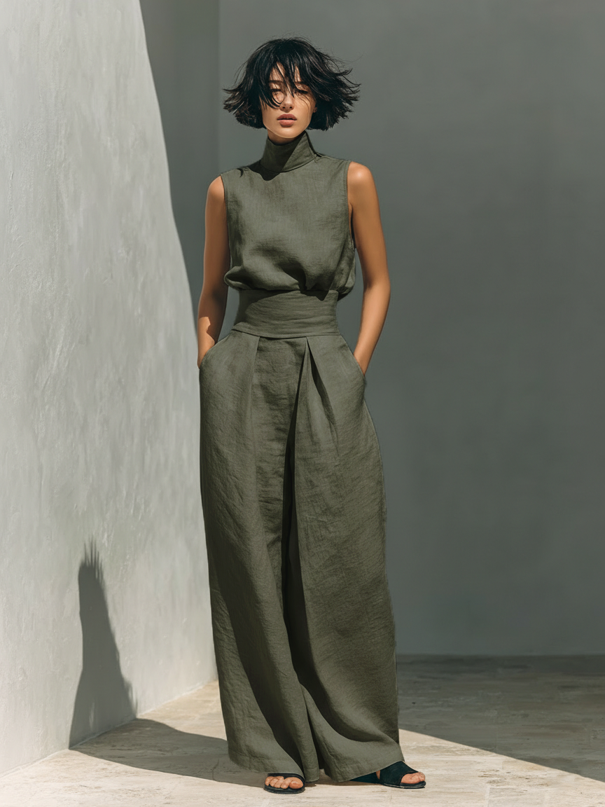 Noelle™ | Sleeveless Wide-Leg Two-Piece Set