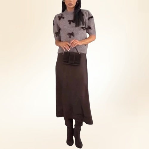 Elara Classic Sweater &amp; Skirt Set for Effortless Femininity