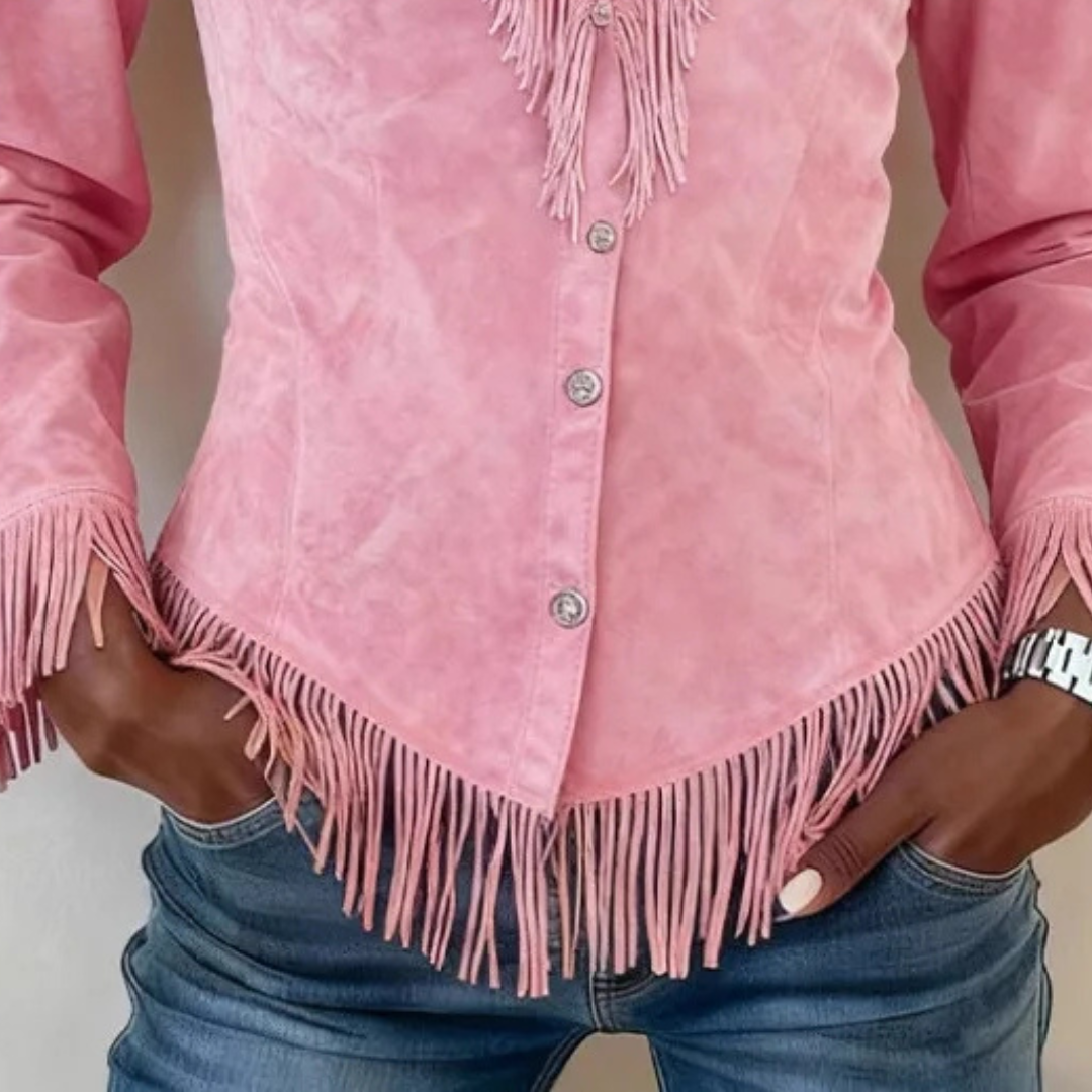 Kaia | Fringe Button-Up Style Blouse