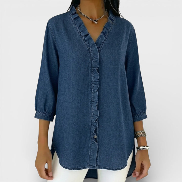 Amara | Elegant Ruffled Detail Blouse