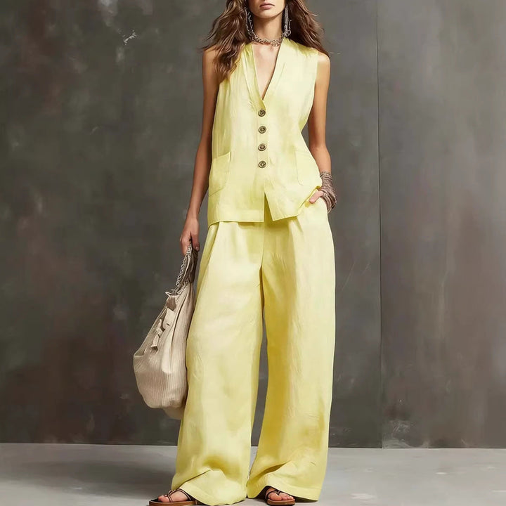 Avery™ | Sleeveless Vest &amp; Wide-Leg Two-Piece Set