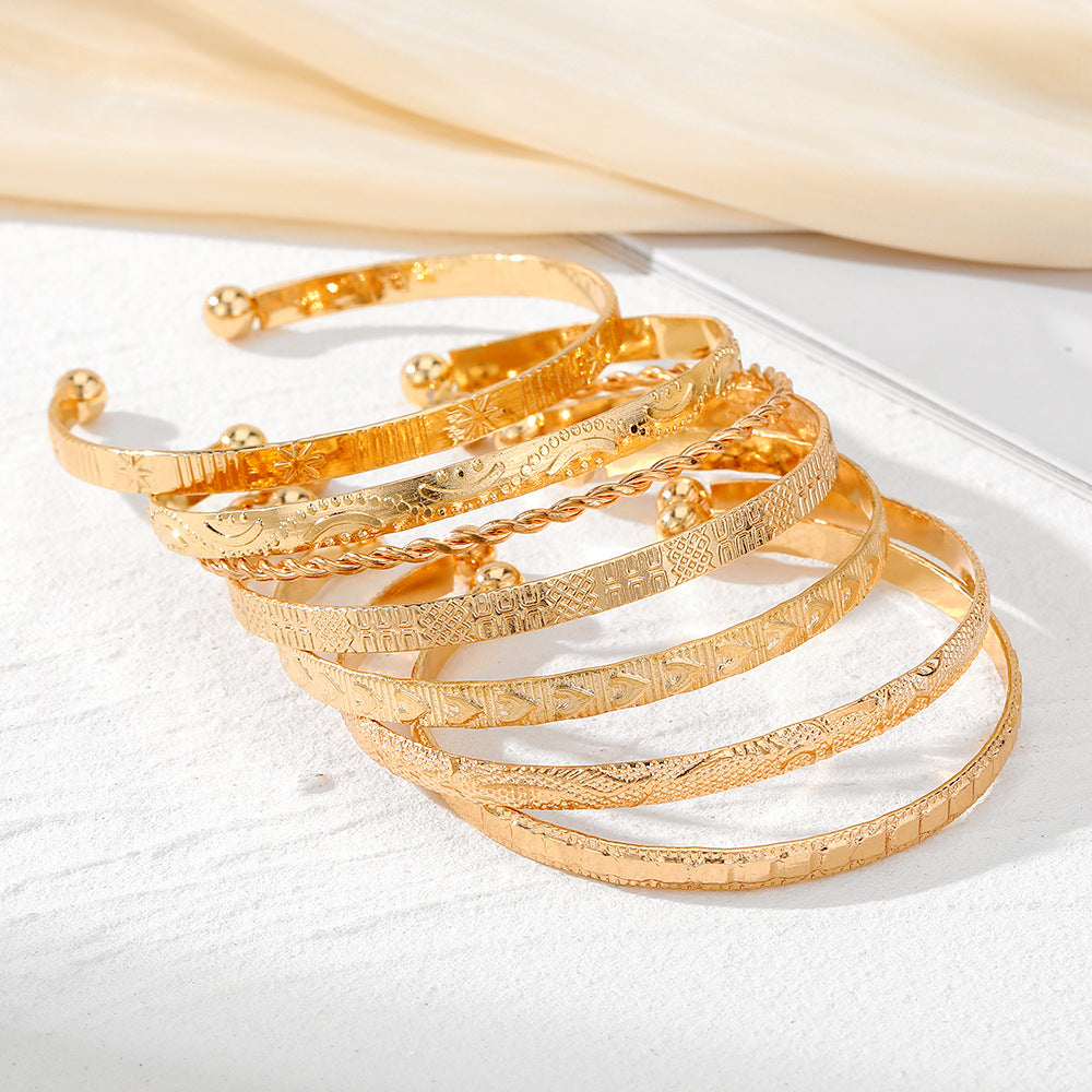 7-Piece Adjustable Textured Cuff Set