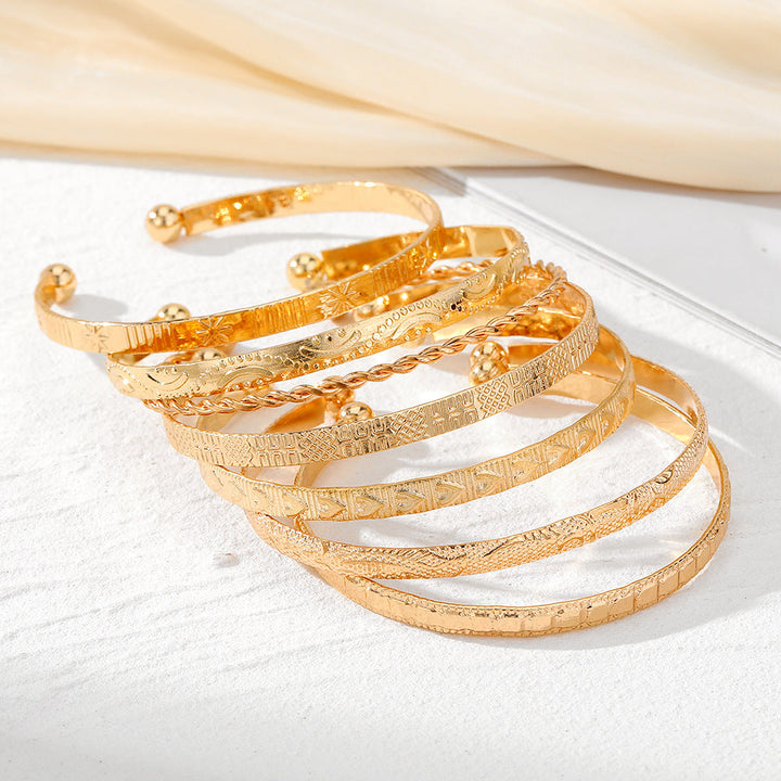 7-Piece Adjustable Textured Cuff Set