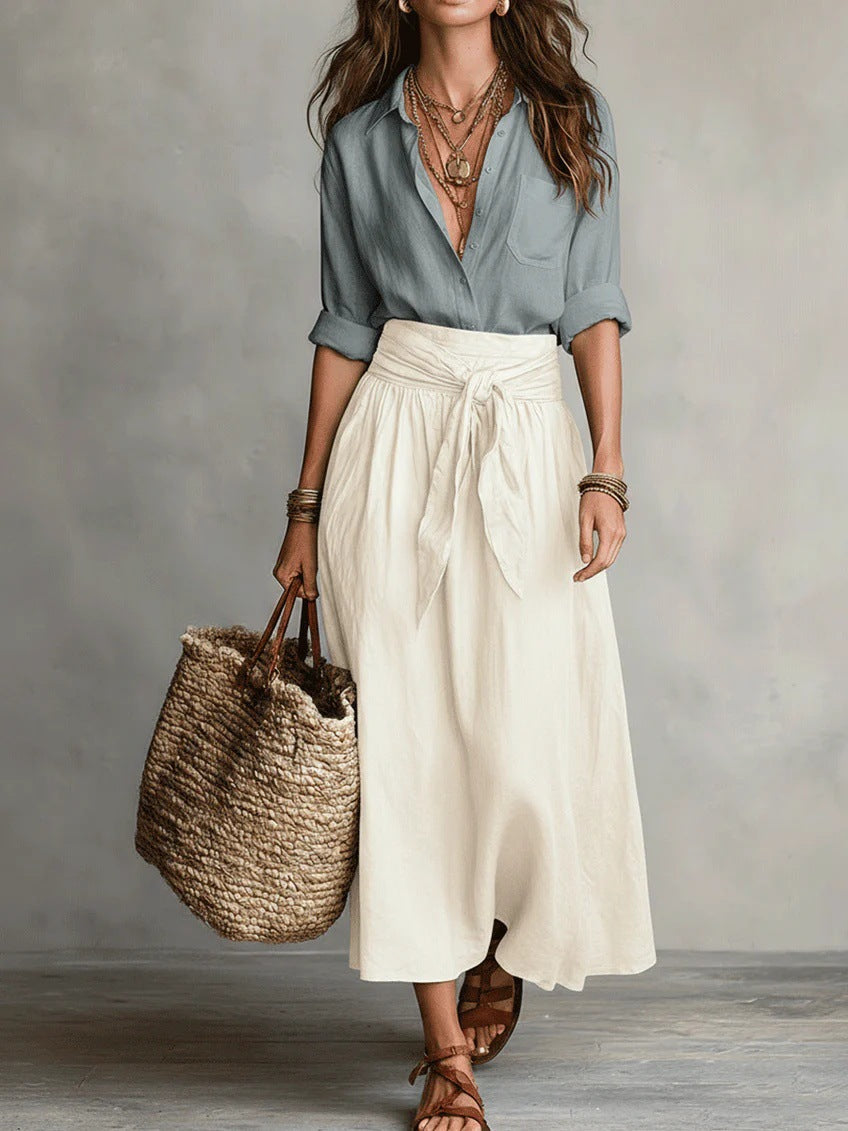Olivia™ Two-Piece Shirt &amp; Midi Skirt Set