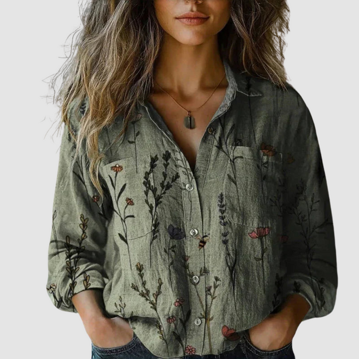 Alina | Vintage Floral Print Blouse