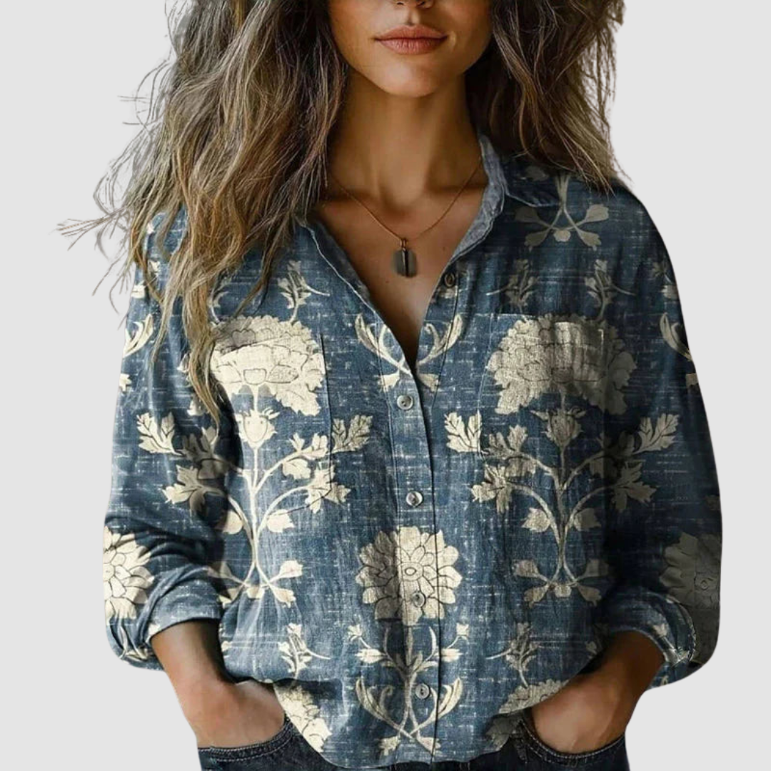 Alina | Vintage Floral Print Blouse