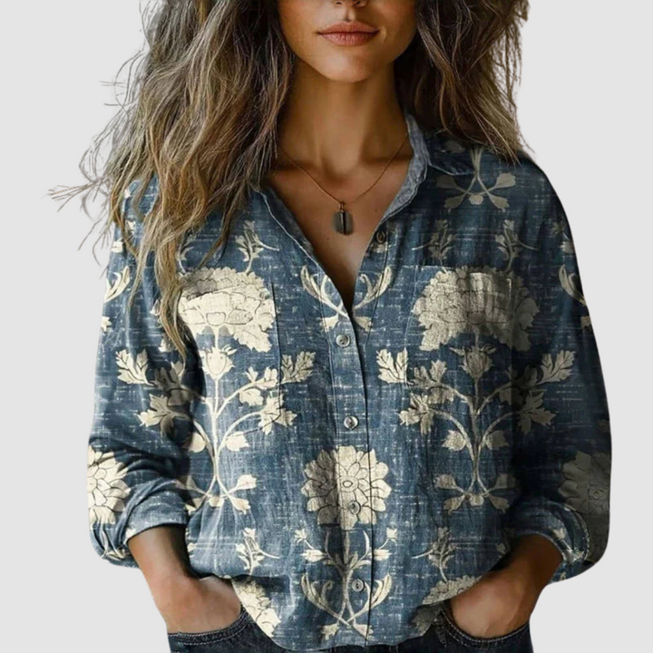 Alina | Vintage Floral Print Blouse