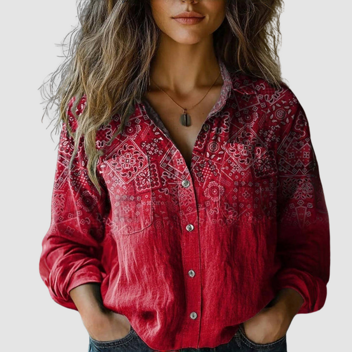 Alina | Vintage Floral Print Blouse