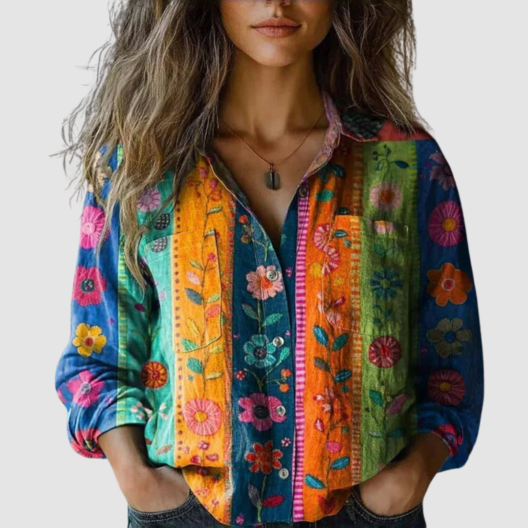 Alina | Vintage Floral Print Blouse