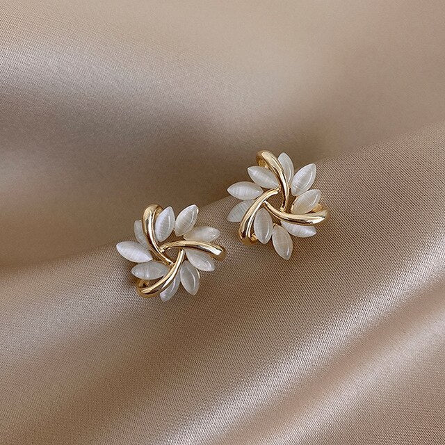 Opal Glow Stud Earrings