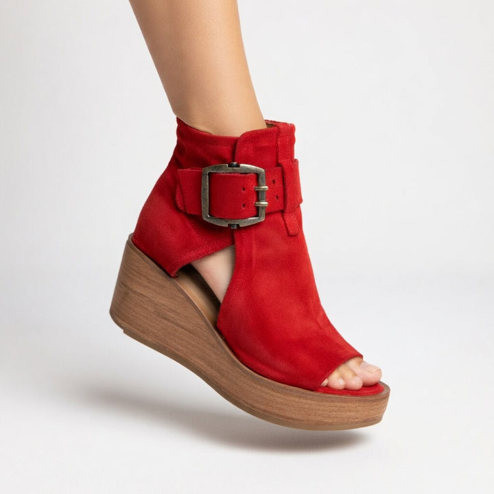 Aurelia™ | Chic Open-Toe Wedge Booties
