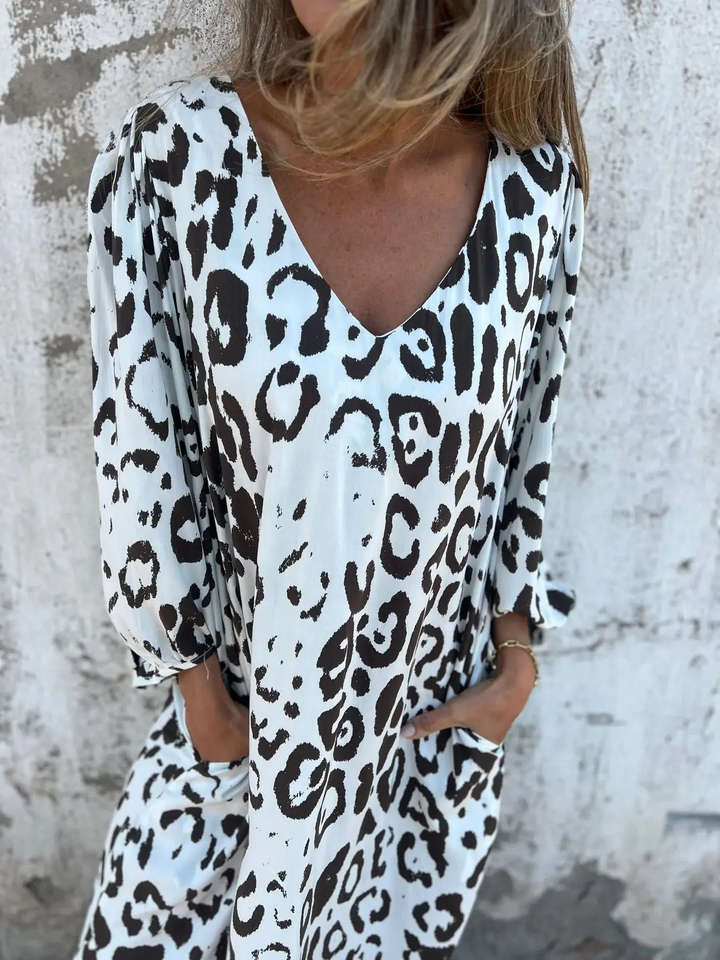 Eleanor | Summer Dress with Leopard Print
