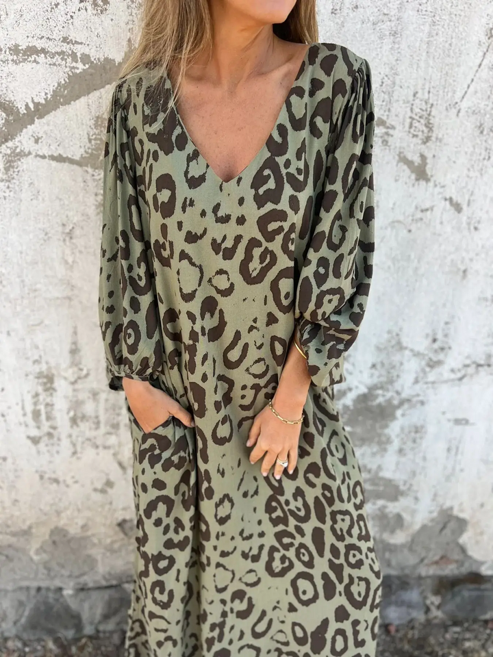 Eleanor | Summer Dress with Leopard Print