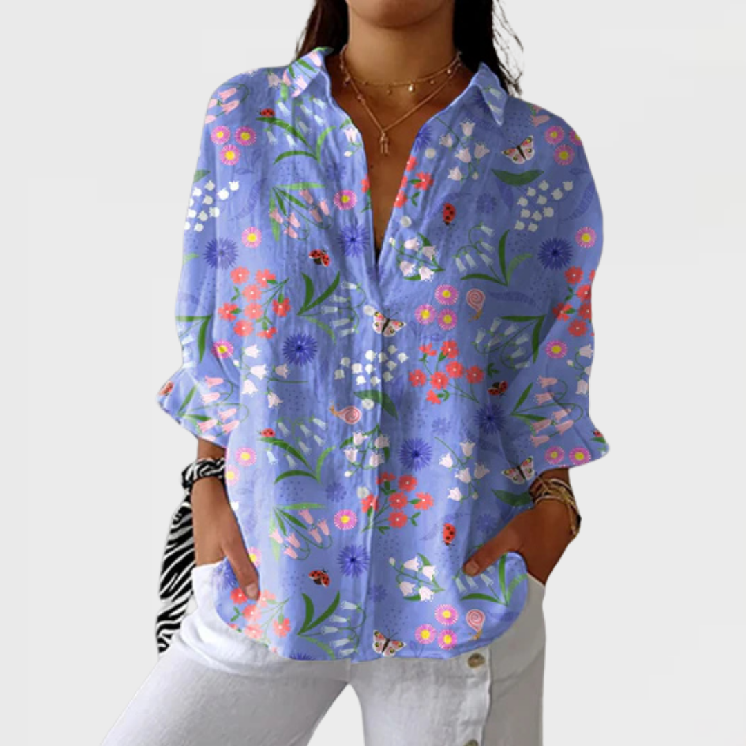 Celine | Playful Puppy Pattern Blouse