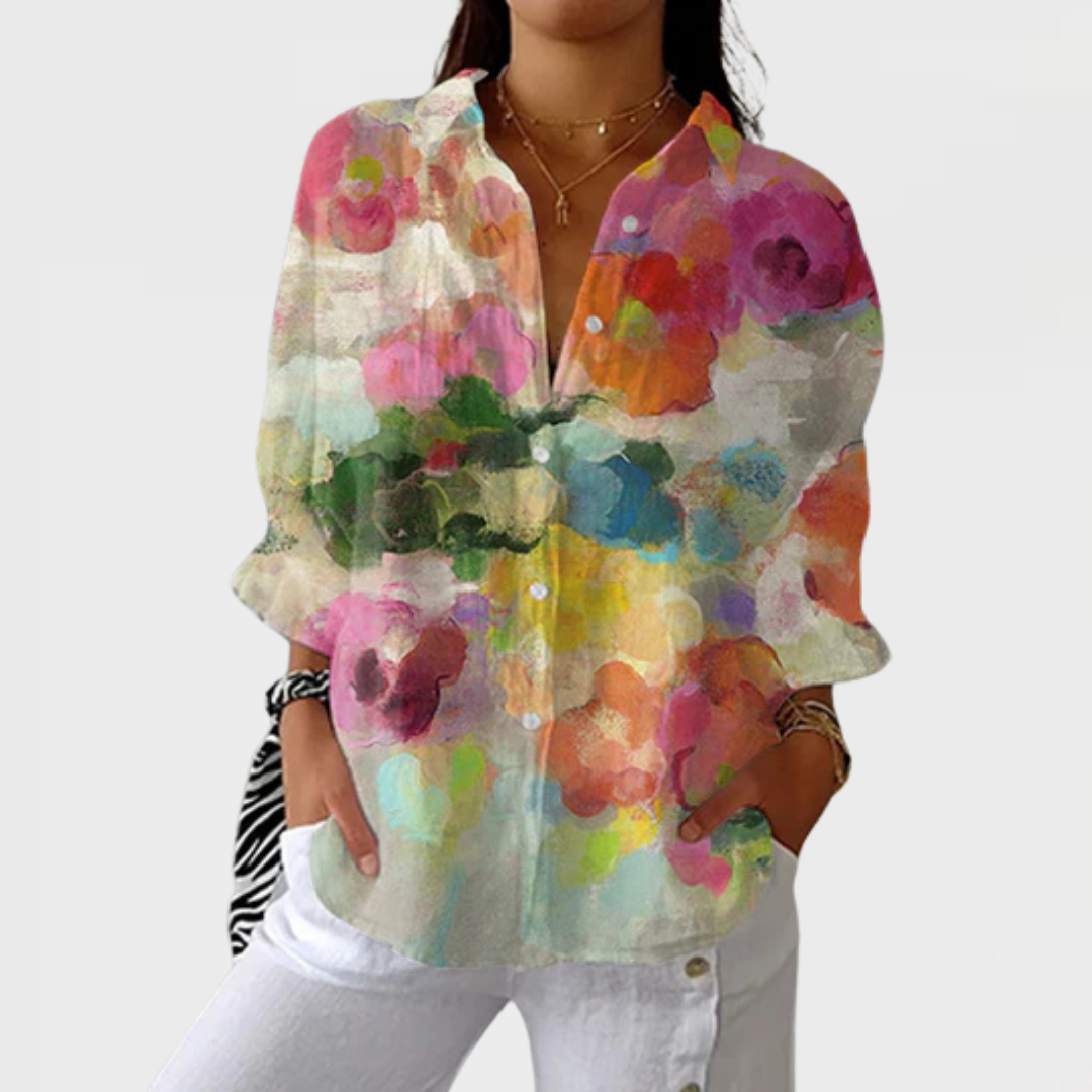 Elise | Watercolor Dream Print Blouse