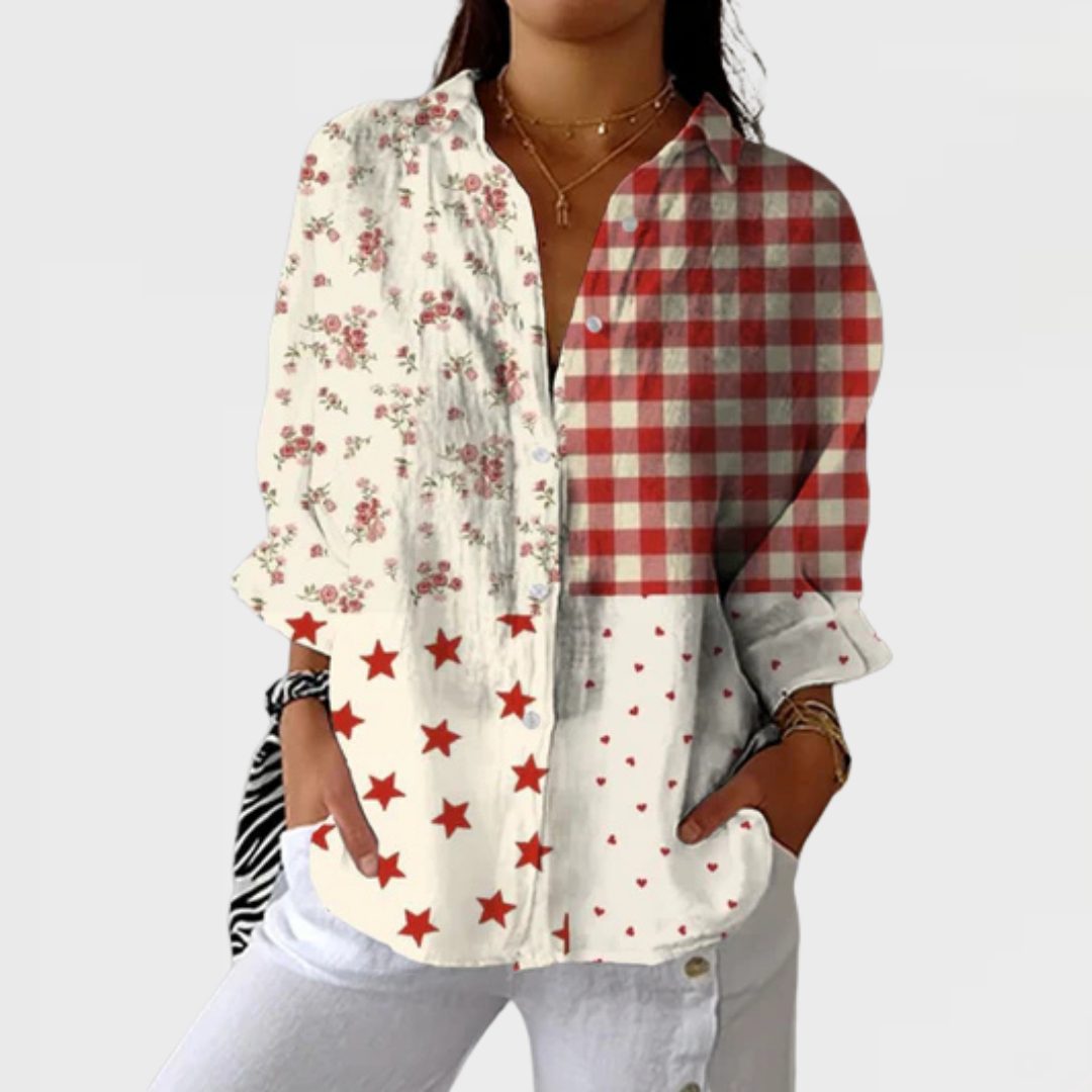 Willow | Rustic Patchwork Style Blouse