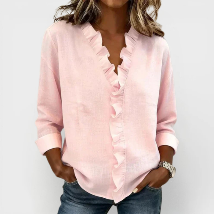 Rosalie | Ruffle V-Neck Sleeve Blouse
