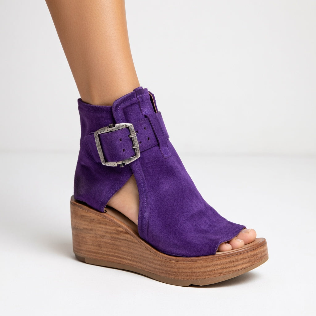 Aurelia™ | Chic Open-Toe Wedge Booties