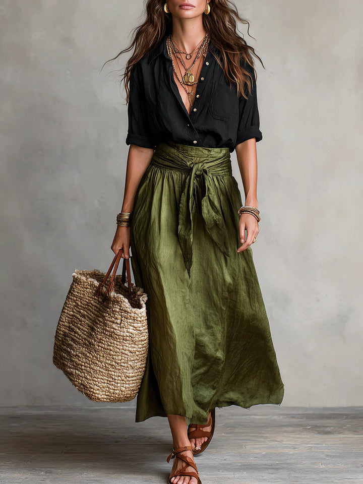 Olivia™ Two-Piece Shirt &amp; Midi Skirt Set