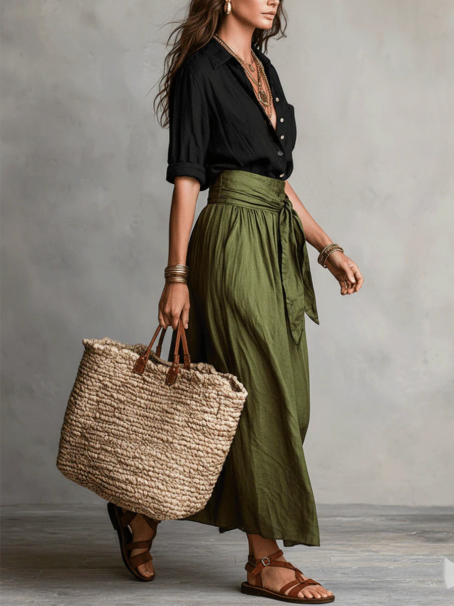 Olivia™ Two-Piece Shirt &amp; Midi Skirt Set