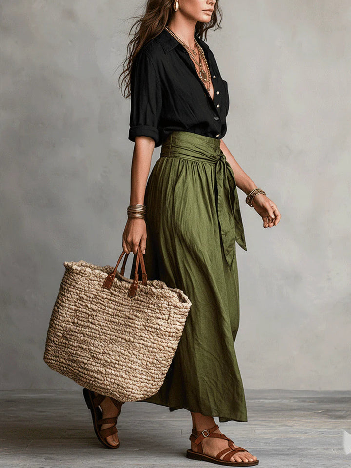 Olivia™ Two-Piece Shirt &amp; Midi Skirt Set