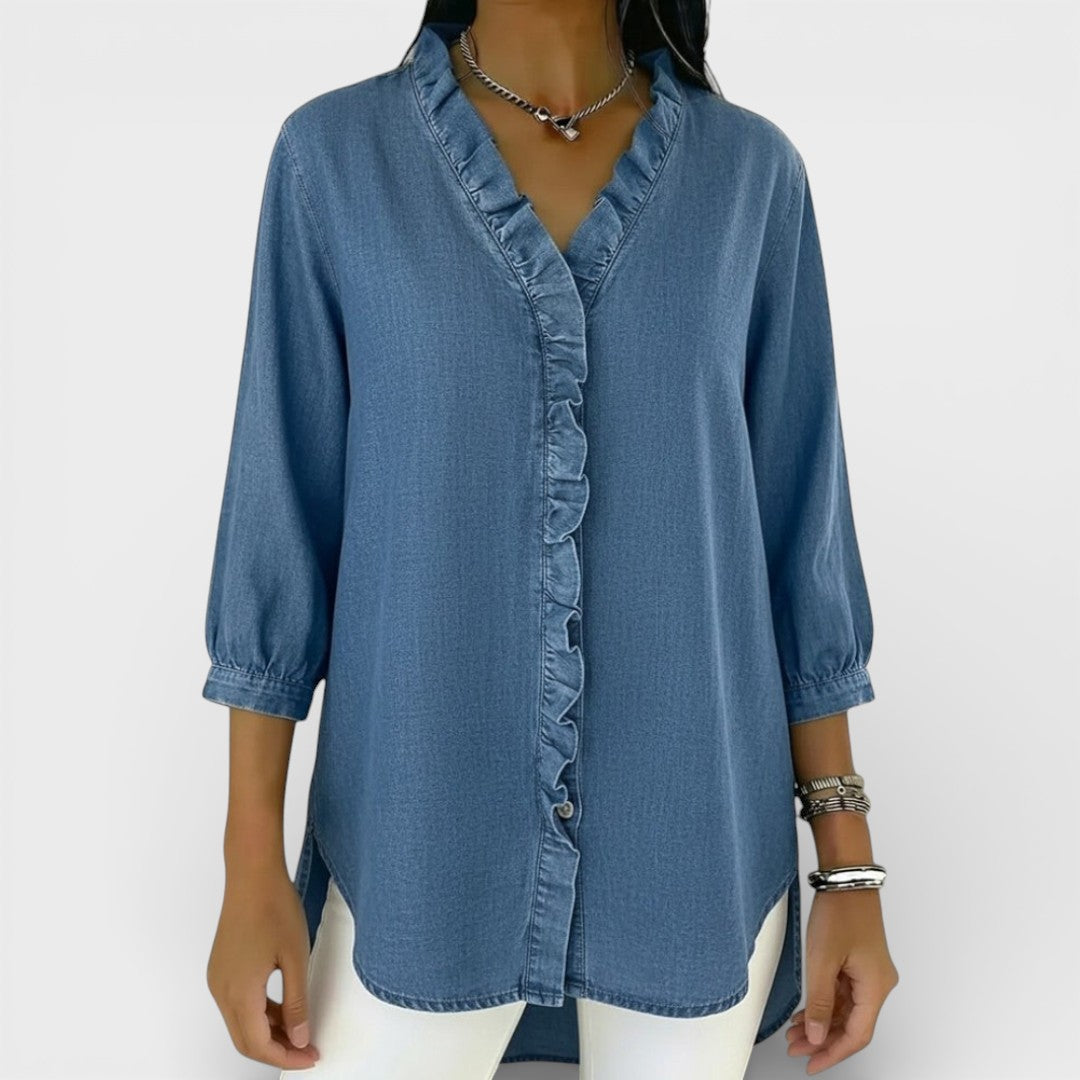 Amara | Elegant Ruffled Detail Blouse