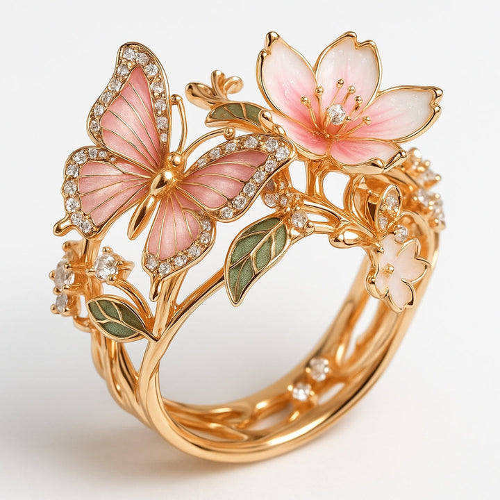 Bright Butterfly Sparkle Ring