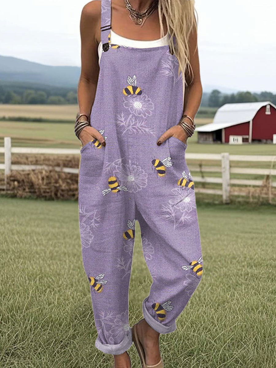 Brenda | Golden Bee Garden Jumpsuit