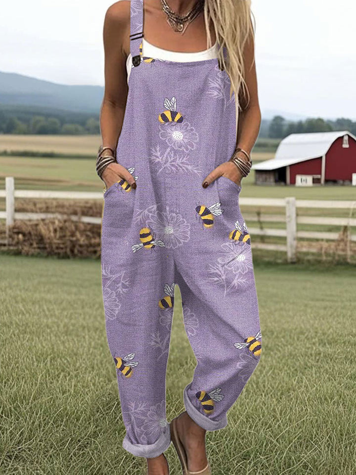 Brenda | Golden Bee Garden Jumpsuit