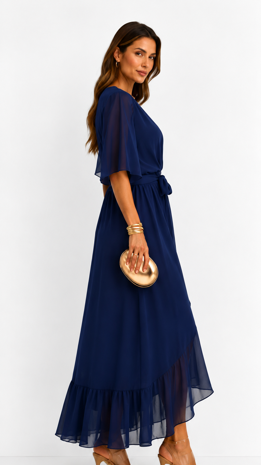Isabelle™ | Graceful Chiffon Wrap Maxi Dress