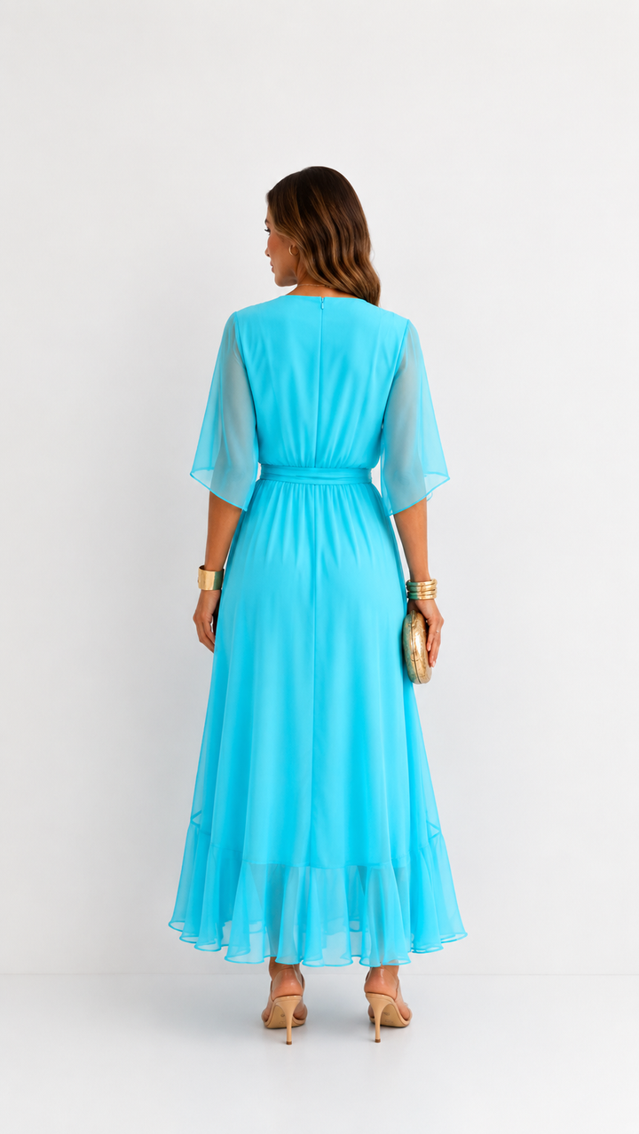 Isabelle™ | Graceful Chiffon Wrap Maxi Dress
