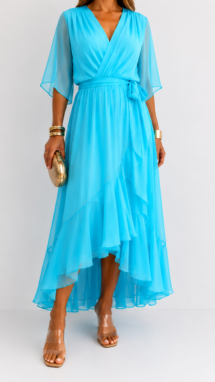 Isabelle™ | Graceful Chiffon Wrap Maxi Dress