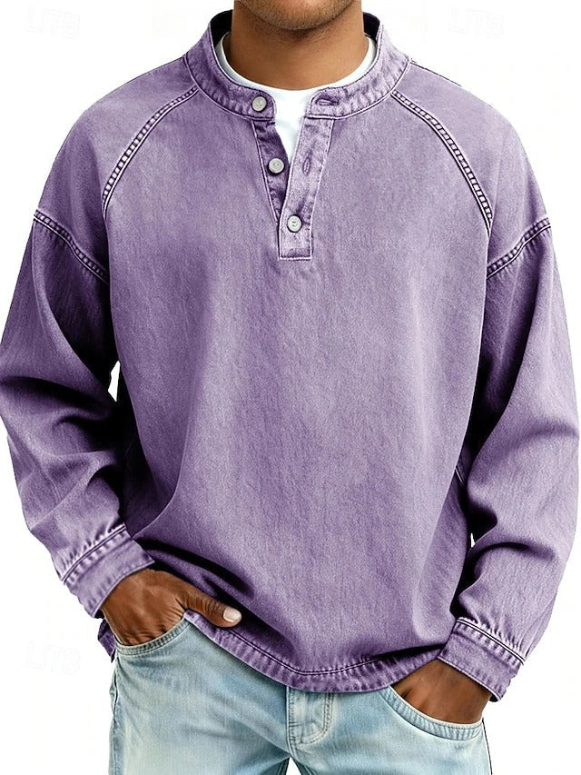 Carter | Washed Long Sleeve Henley