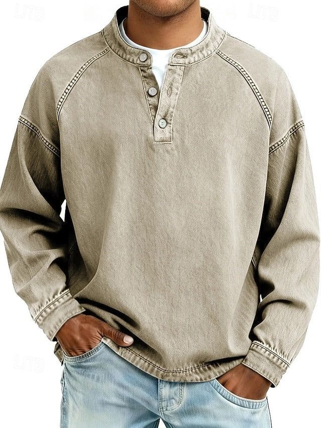 Carter | Washed Long Sleeve Henley