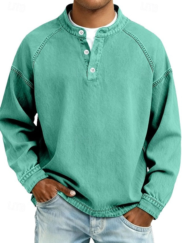 Carter | Washed Long Sleeve Henley