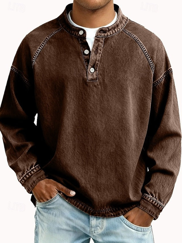 Carter | Washed Long Sleeve Henley