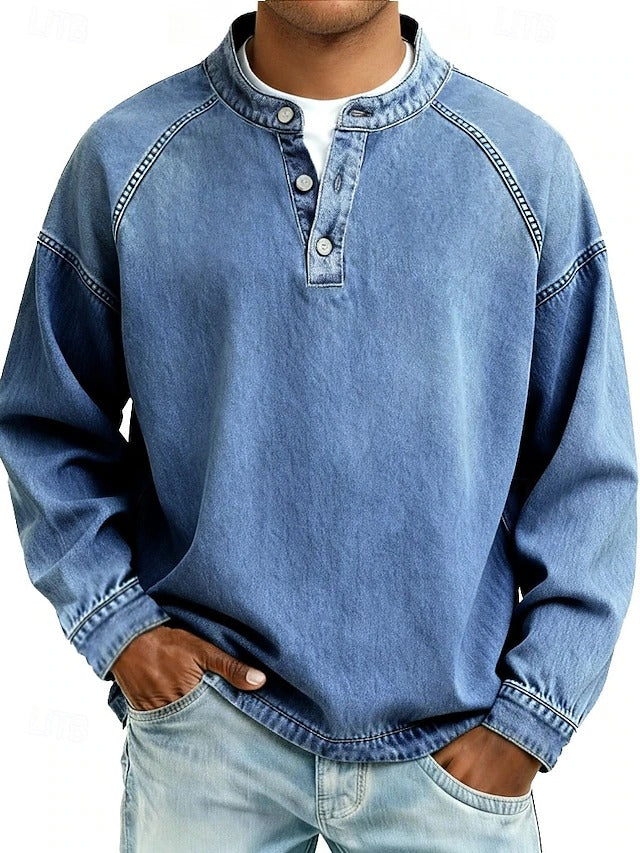 Carter | Washed Long Sleeve Henley