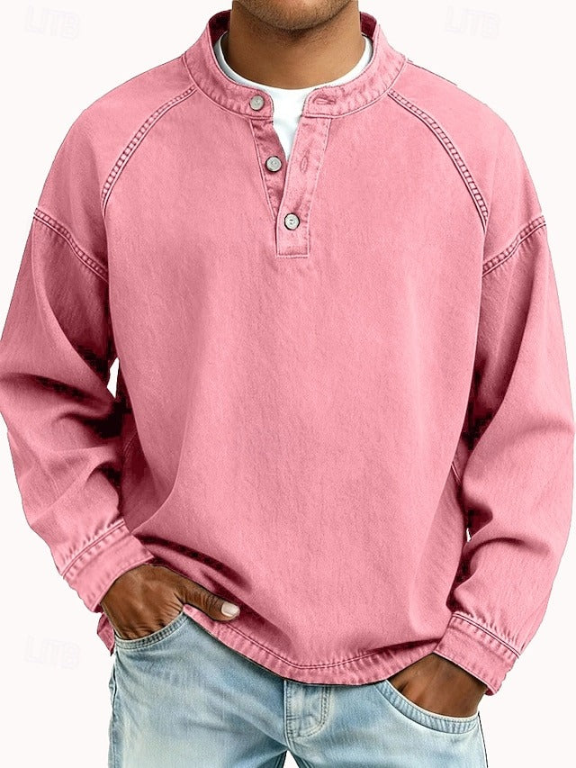 Carter | Washed Long Sleeve Henley