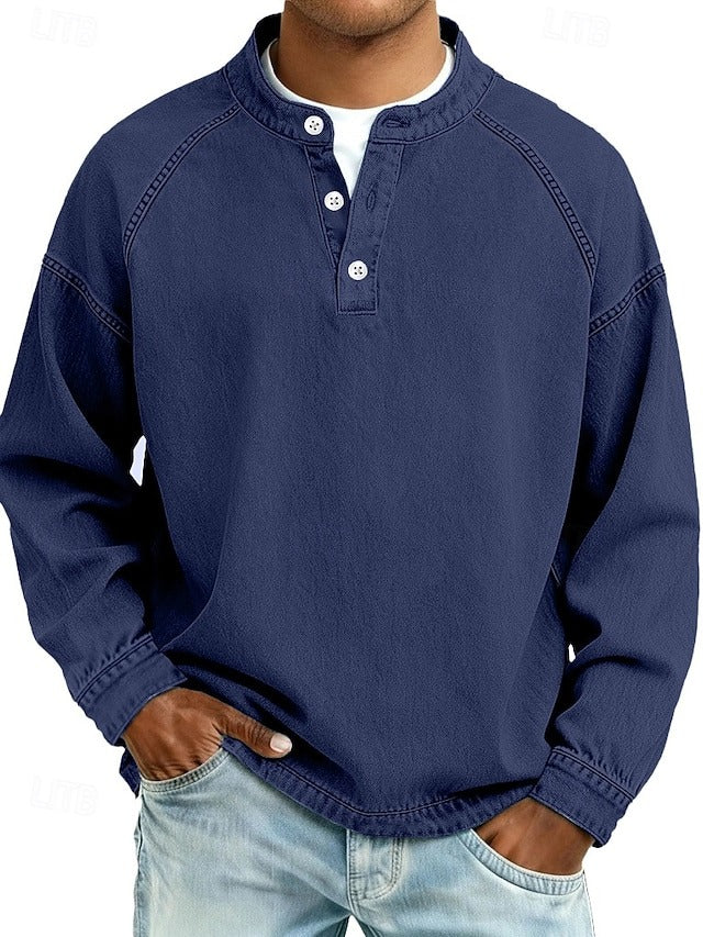 Carter | Washed Long Sleeve Henley