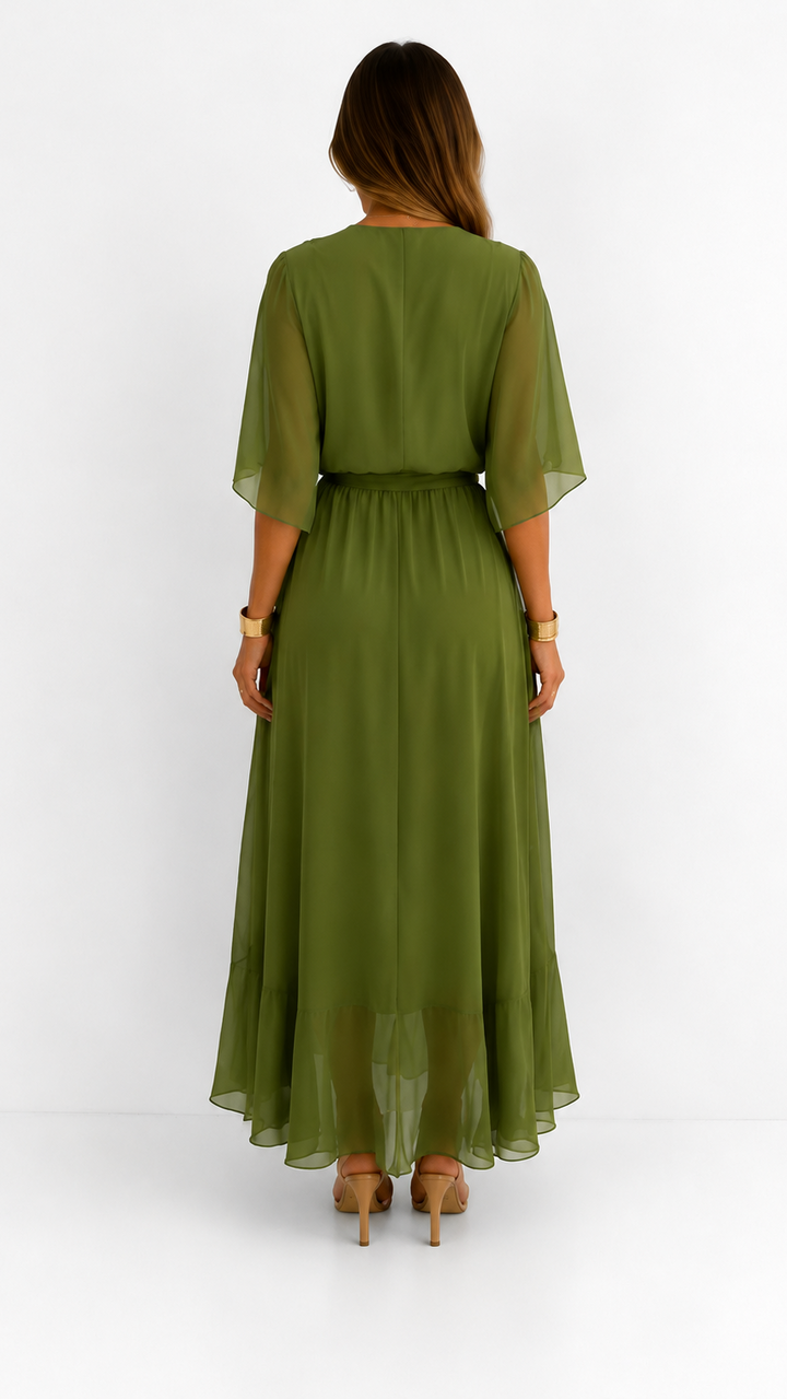 Isabelle™ | Graceful Chiffon Wrap Maxi Dress