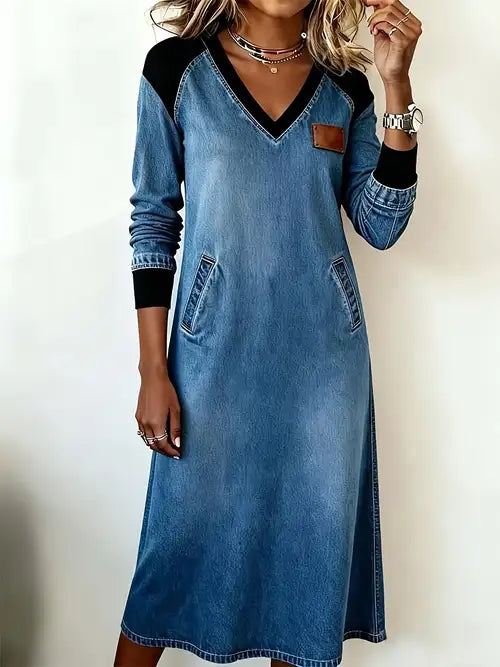 Catherine | Elegant V-Neck Comfort Dress