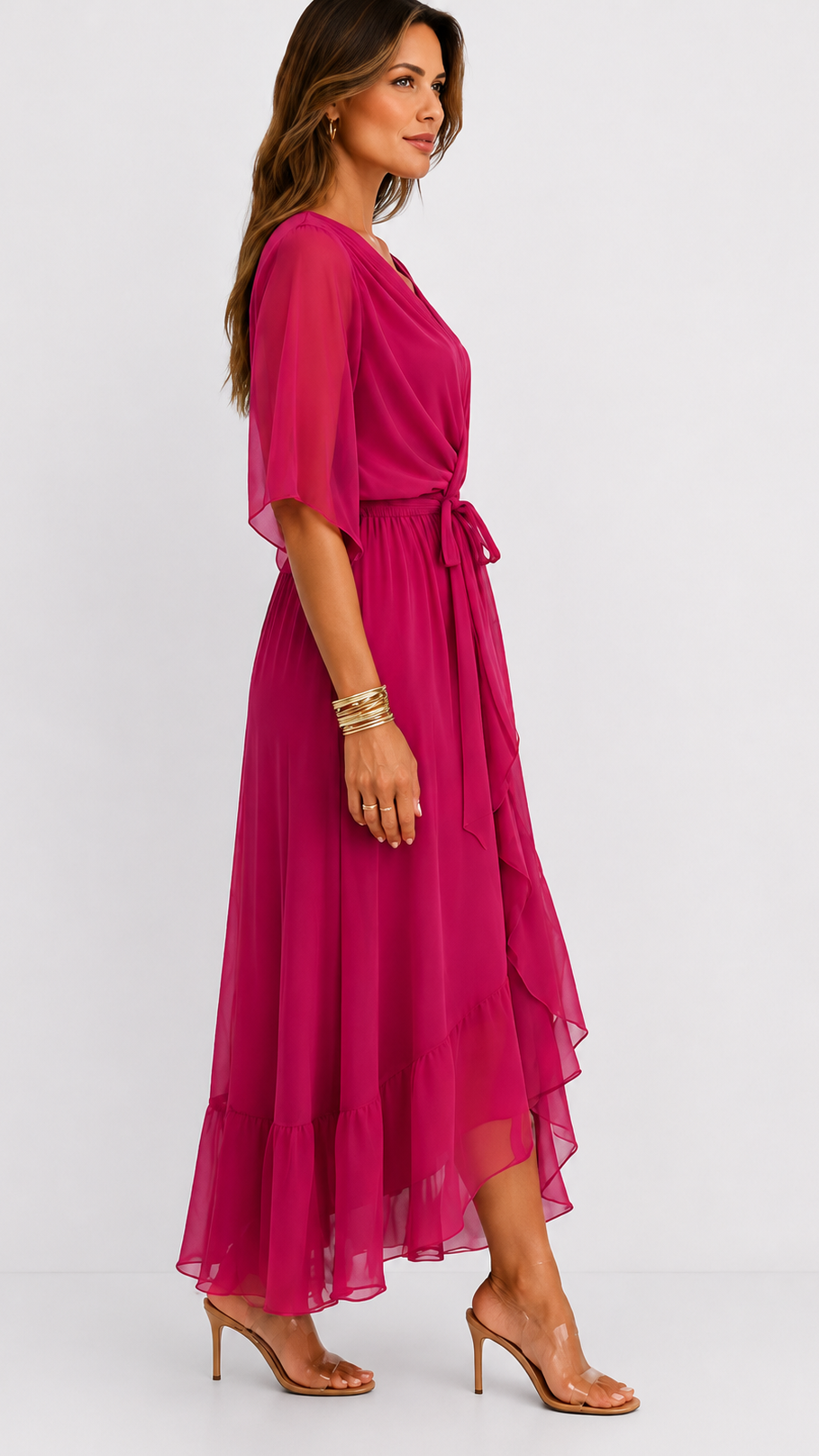 Isabelle™ | Graceful Chiffon Wrap Maxi Dress