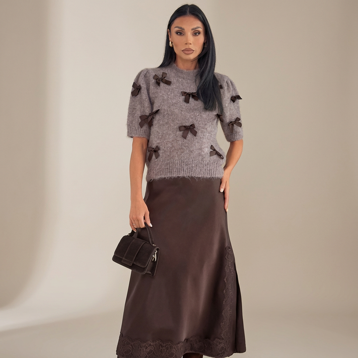 Elara Classic Sweater &amp; Skirt Set for Effortless Femininity