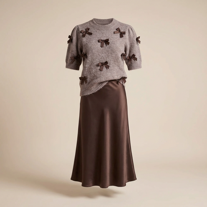 Elara Classic Sweater &amp; Skirt Set for Effortless Femininity