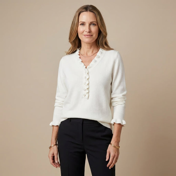 Elegant Knotted Ruffle Blouse