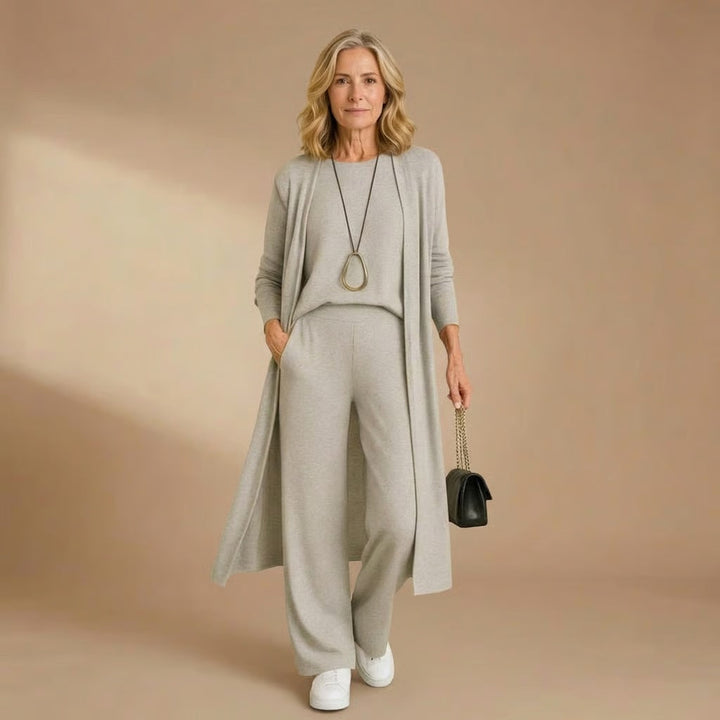 Sharon | Cardigan, Top &amp; Pants Set