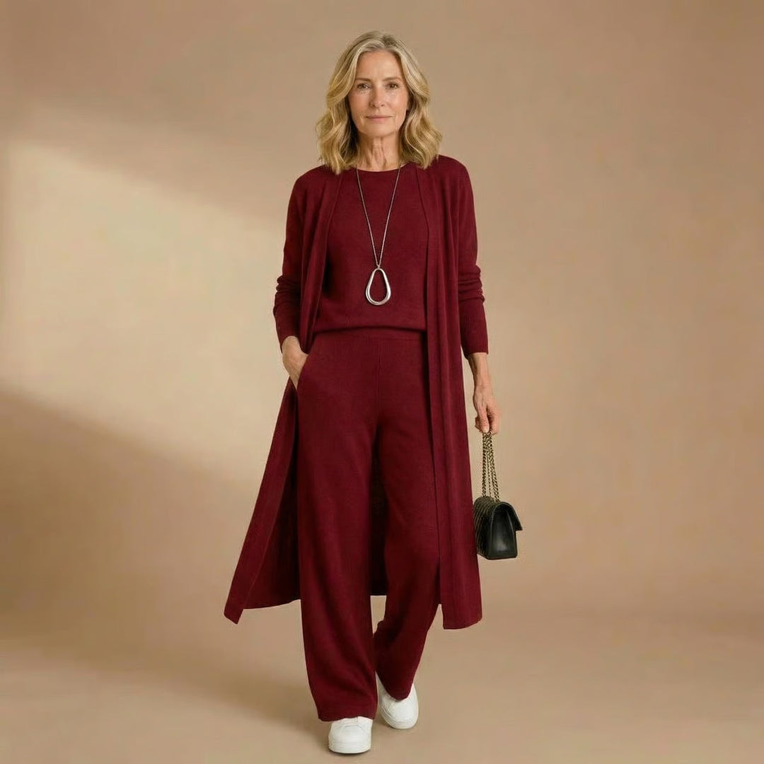 Sharon | Cardigan, Top &amp; Pants Set