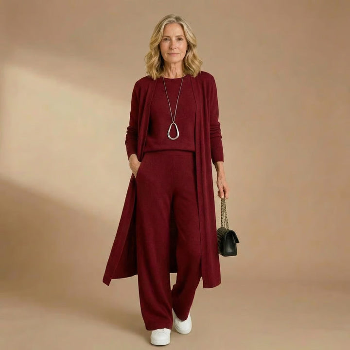 Sharon | Cardigan, Top &amp; Pants Set