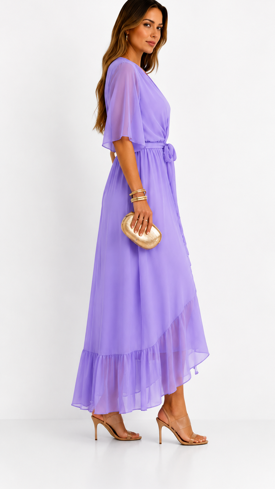 Isabelle™ | Graceful Chiffon Wrap Maxi Dress